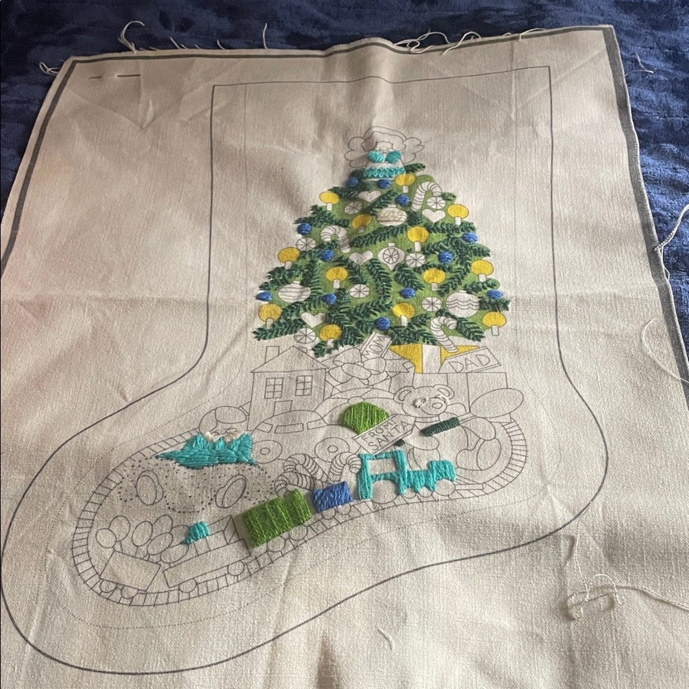 Christmas Stocking with Tree Design